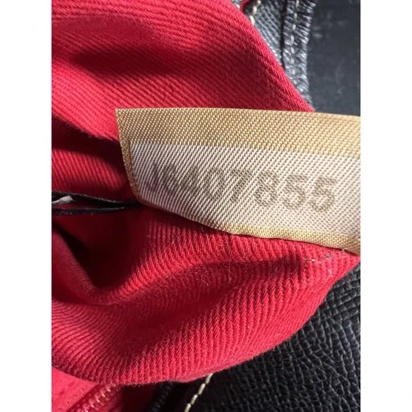 Dooney & Bourke Pebble Grain Leather Tote Black Shoulder Bag Red Lining 16"x 10" - Picture 12 of 13